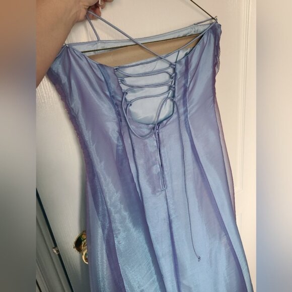 Youth Fancy Formal Dress Iridescent Blue Purple Fairy Mermaids Size Medium - Picture 5 of 11